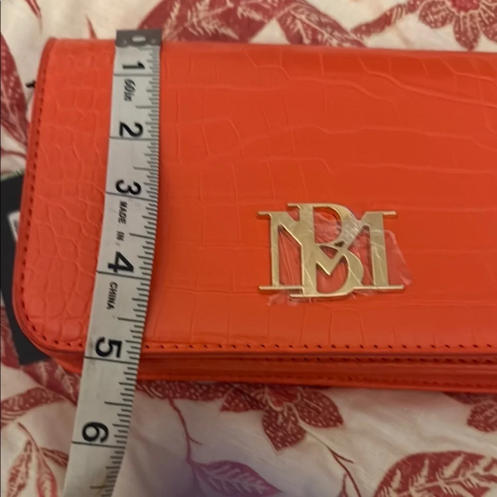 Badgley Mischka Orange Croc-Embossed Bag